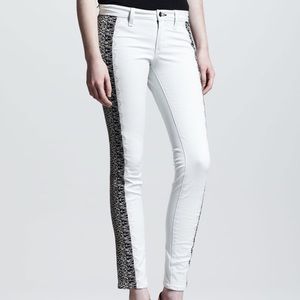 Rag & Bone White Embroidered Jeans
